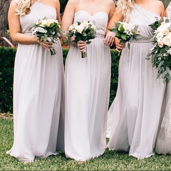Gray/ Silver Bari Jay Bridesmaid Dress - Picture 2 of 7